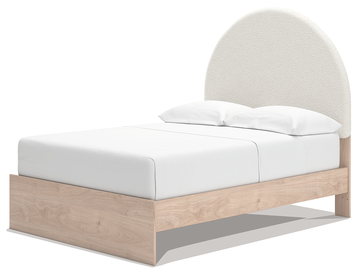 Arloster Tan and White Full Upholstered Panel Bed, front view