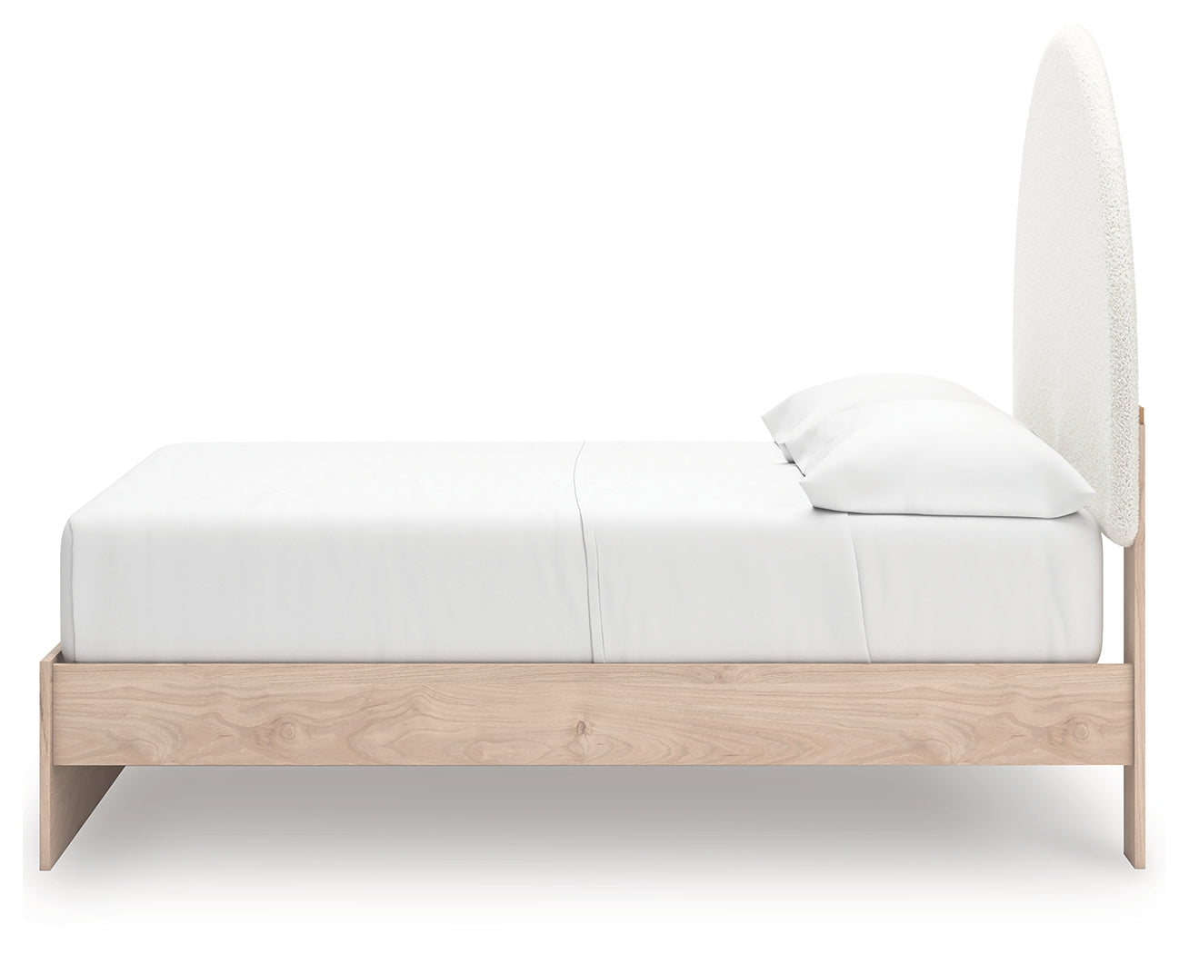 Arloster Tan and White Full Upholstered Panel Bed, front view