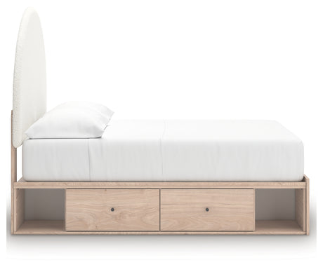 Top angle showing bed frame and roll slats
