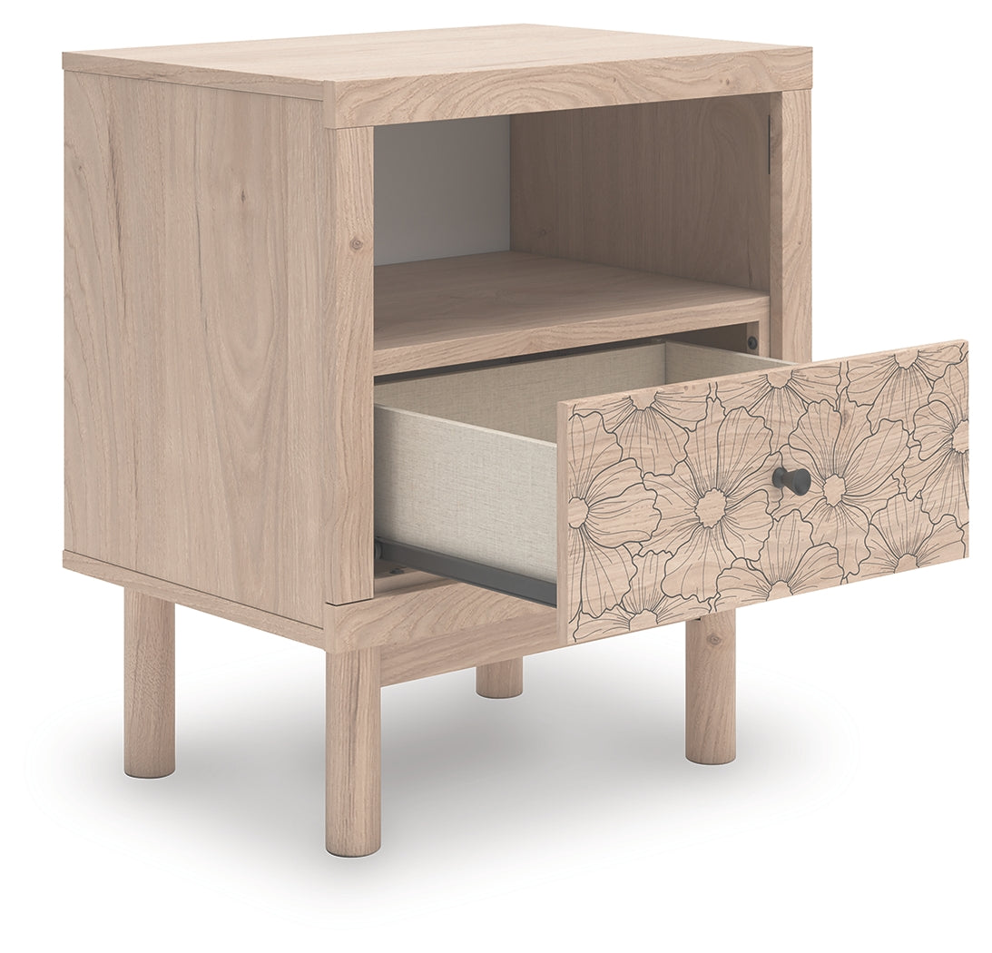 Arloster Tan Nightstand USB charging port on back