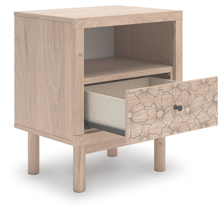 Arloster Tan Nightstand USB charging port on back