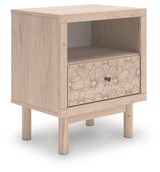 Arloster Tan Nightstand side view