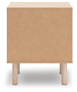Arloster Tan Nightstand drawer knob detail