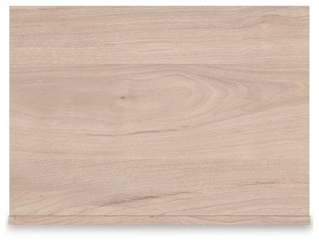 Arloster Tan Nightstand display shelf detail