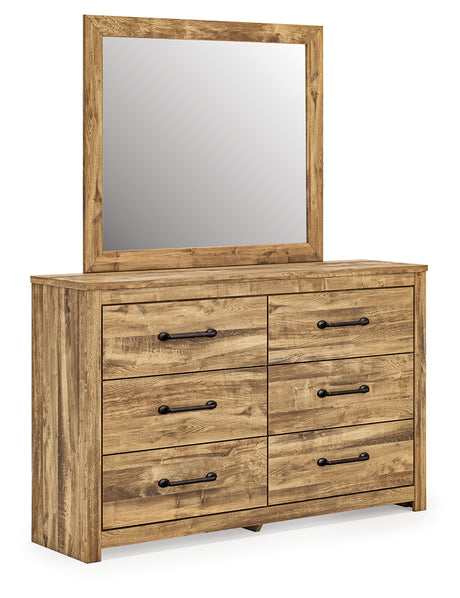 Maystonna Brown Dresser and Mirror angled view