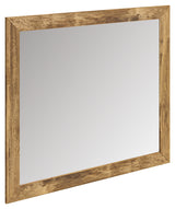 Angled side view of Maystonna Brown Bedroom Mirror