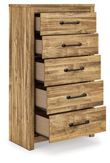 Open drawer showing storage space of Maystonna chest