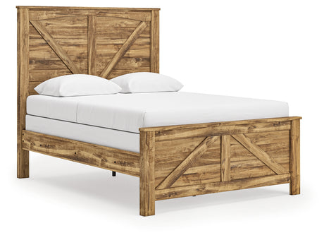 Maystonna Queen Crossbuck Panel Bed side angle