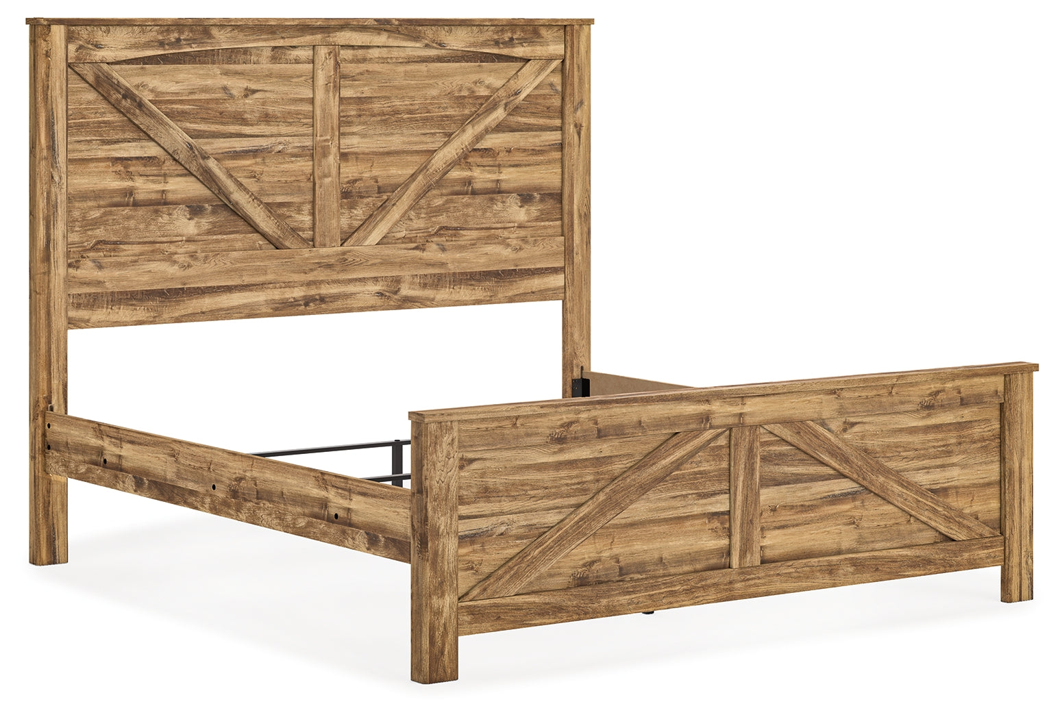 Maystonna King Crossbuck Panel Bed angled view