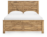 Maystonna King Crossbuck Panel Bed headboard close-up