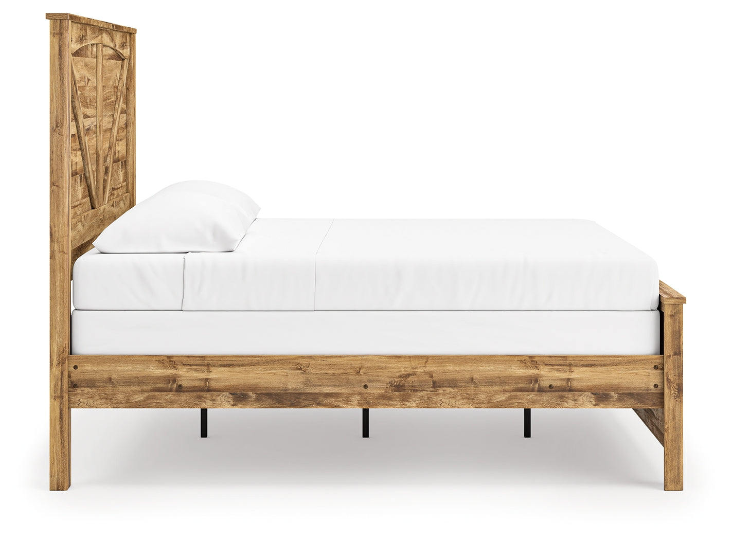 Maystonna King Crossbuck Panel Bed side profile