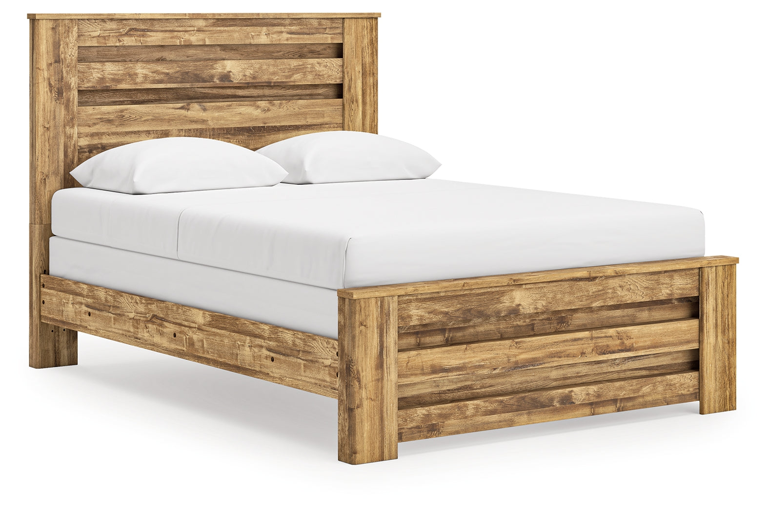 Side angle of Maystonna Queen Panel Bed showing footboard
