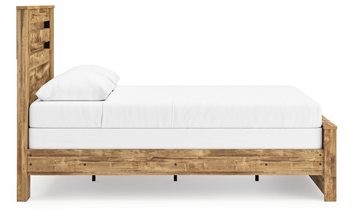 Swatch of Maystonna bed brown rustic finish