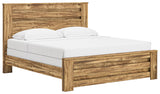Maystonna Brown King Panel Bed angled side view