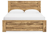 Side angle of Maystonna Brown King Panel Bed