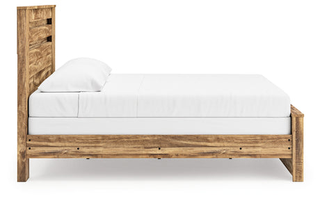 Maystonna Brown King Panel Bed side view