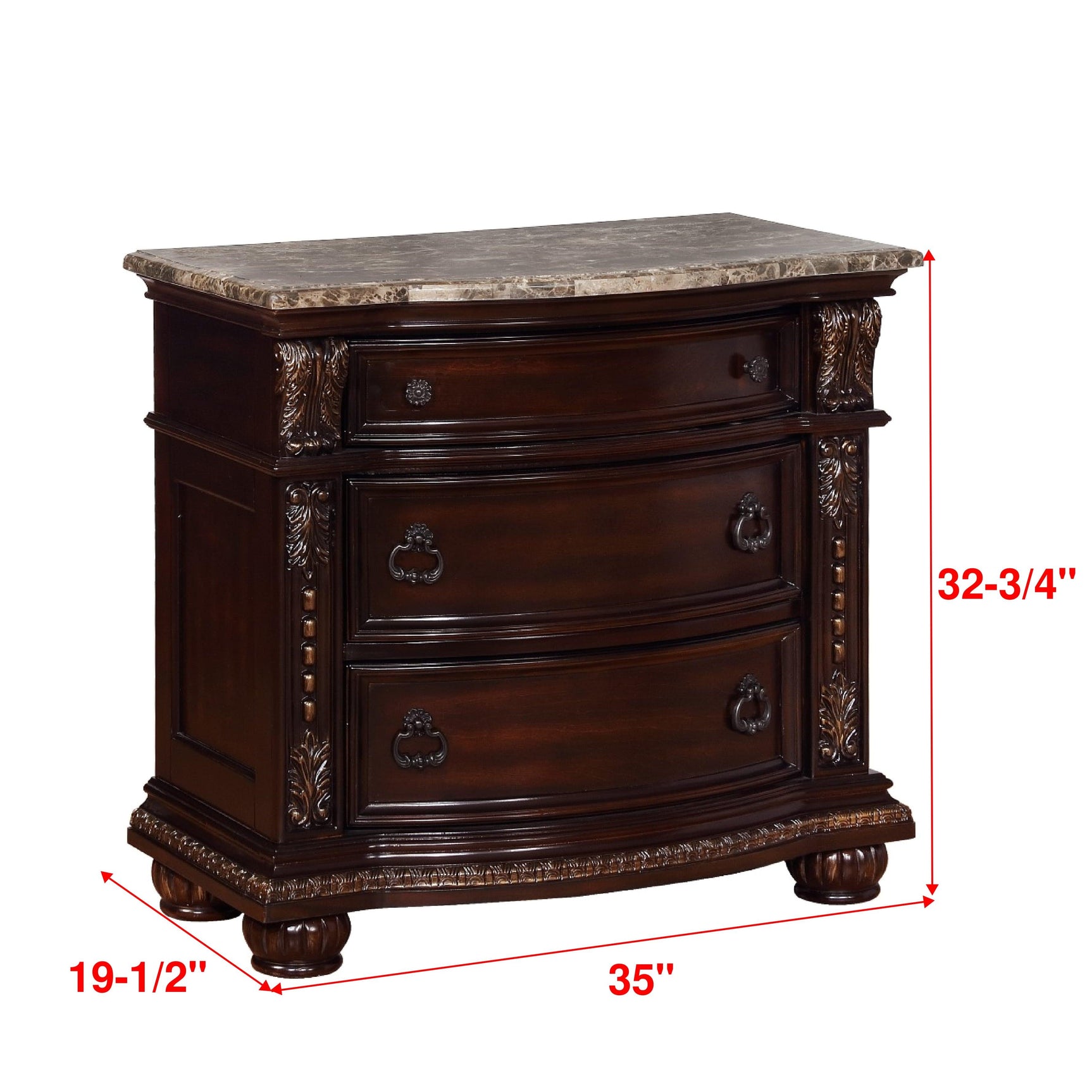 Close-up of drawer glides on Stanley dresser