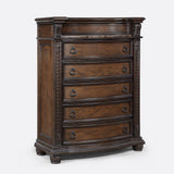 main view of Stanley Coffee Brown Upholstered Tufted Sleigh Bedroom Set bed