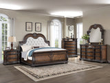 main view of Stanley Coffee Brown Upholstered Tufted Sleigh Bedroom Set bed