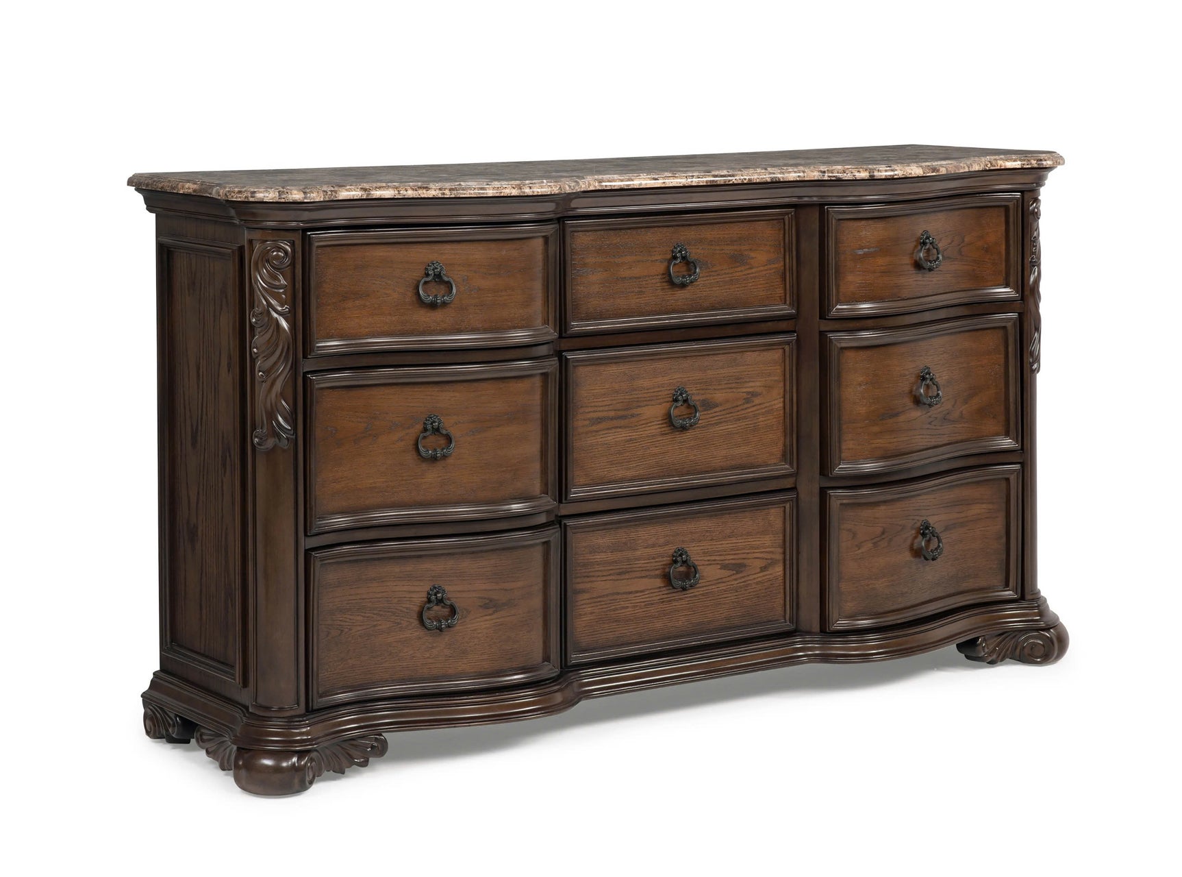 Bedroom view of Ludwig Brown Upholstered Panel Bedroom Set bed
