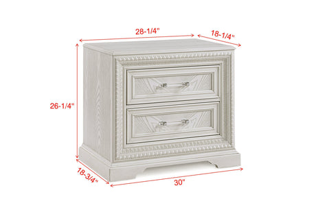Side view of Alexandria White Panel Bedroom Set bed