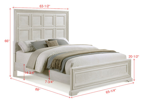 Alexandria White Panel Bedroom Set side bed view