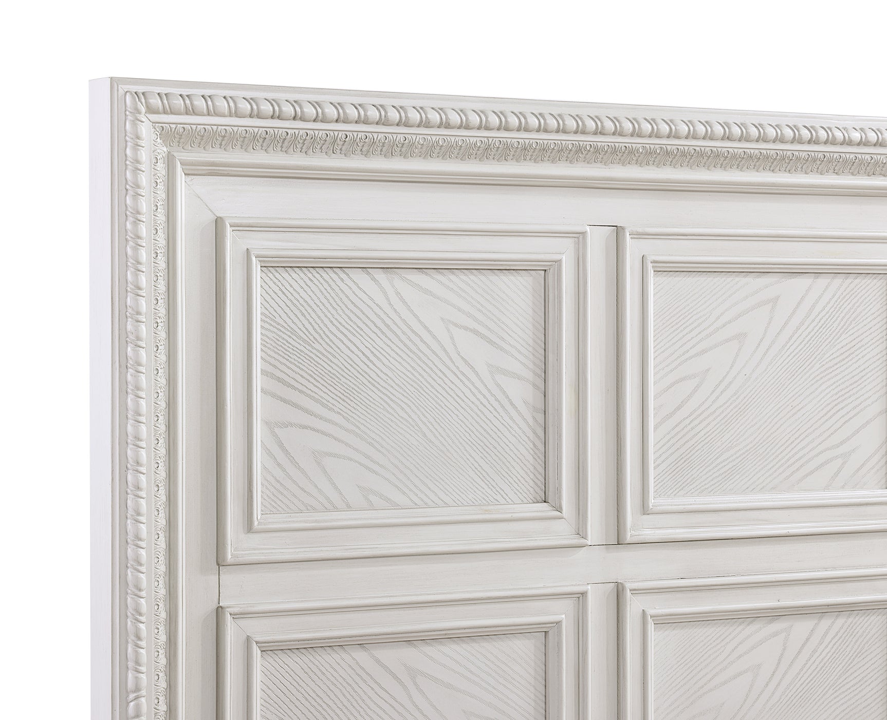 Side view of Alexandria White Panel Bedroom Set bed