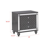 Refino Gray Nightstand front angle