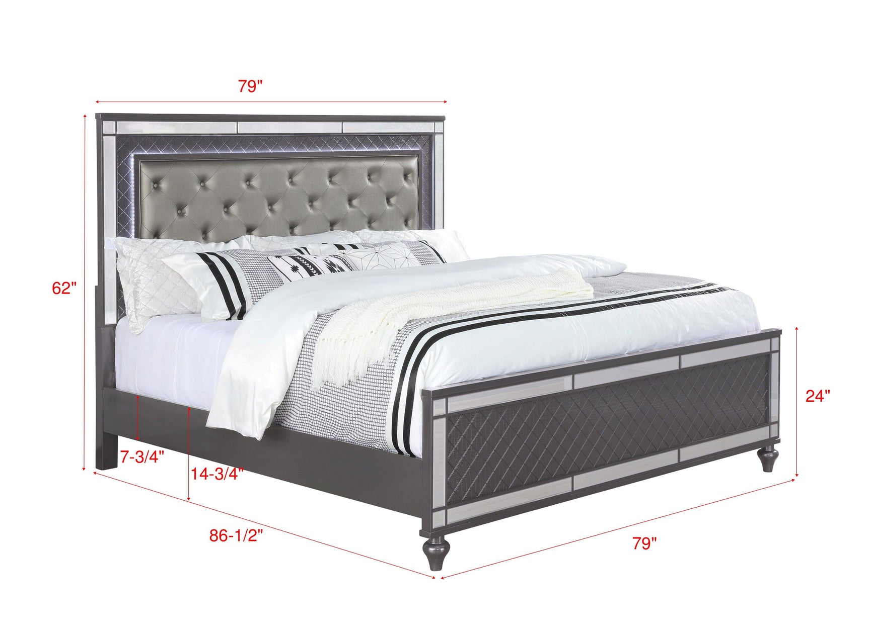 Refino Bedroom Set with Gray Chest