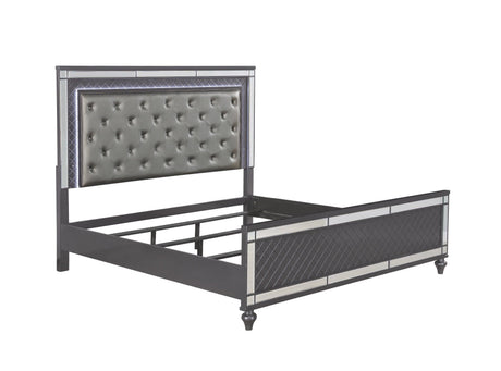 Refino Gray King Bed side profile