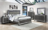 Refino Gray King Bed LED lighting detail