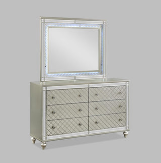Cristian Dresser Champagne, front angle showing 6 drawers