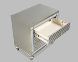 Cristian Champagne LED Upholstered Panel Bed main top angle