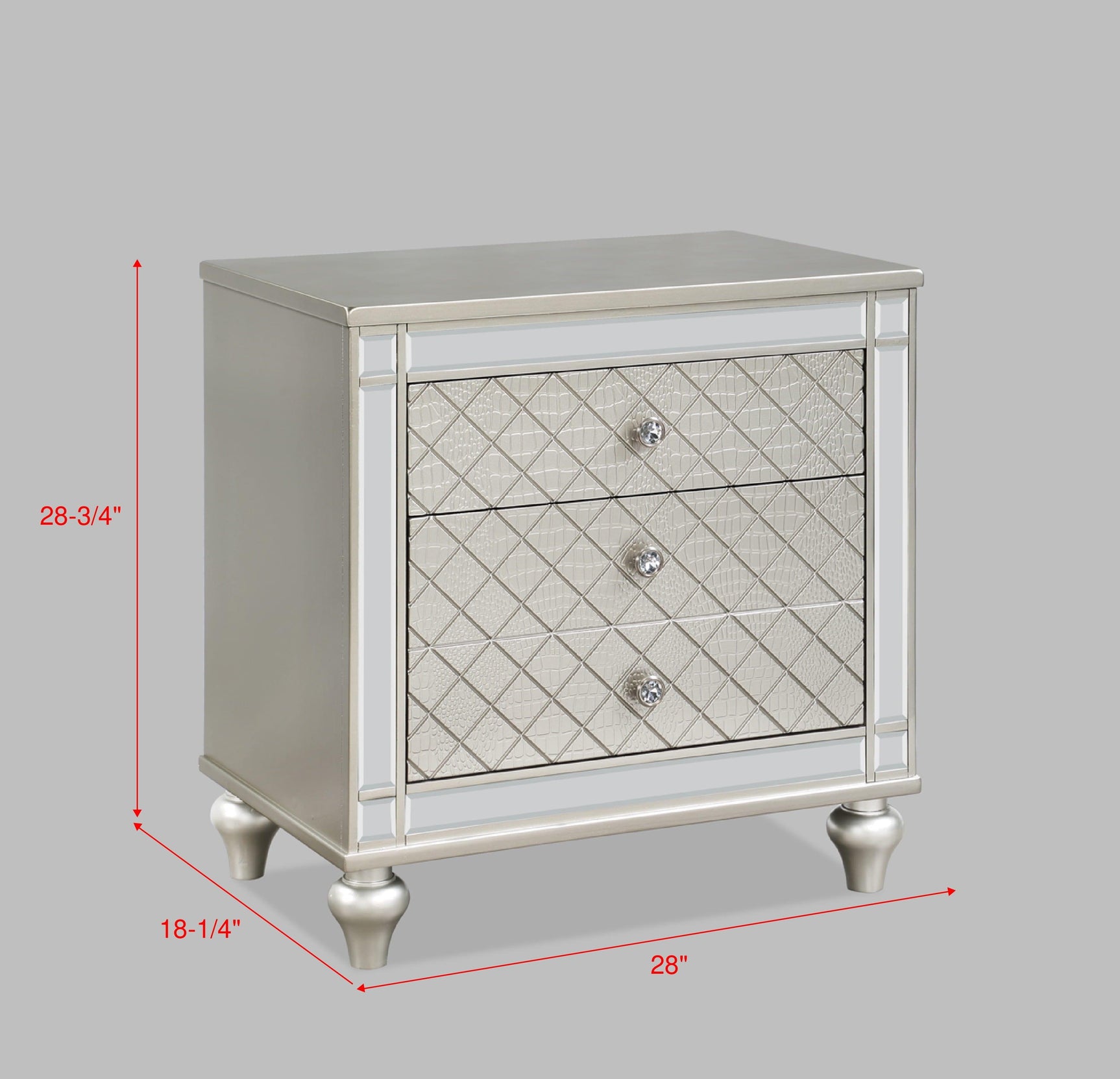 Cristian Champagne LED Fabric Upholstered Panel Bed side view