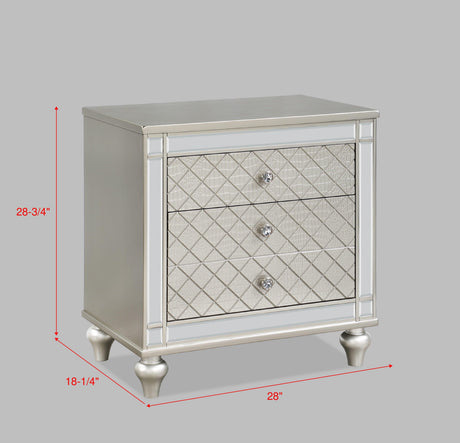 Cristian Champagne Night Stand Side Angle