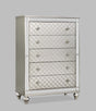 Cristian Chest Champagne wood chest with 5 drawers front view