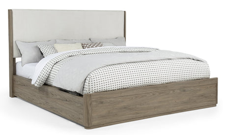 Veranda Gray Upholstered Panel King Bed from Decor Furniture