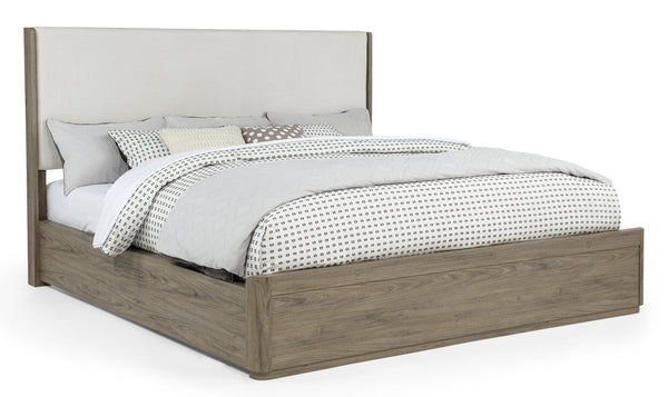 Veranda Gray Upholstered Panel King Bed from Decor Furniture