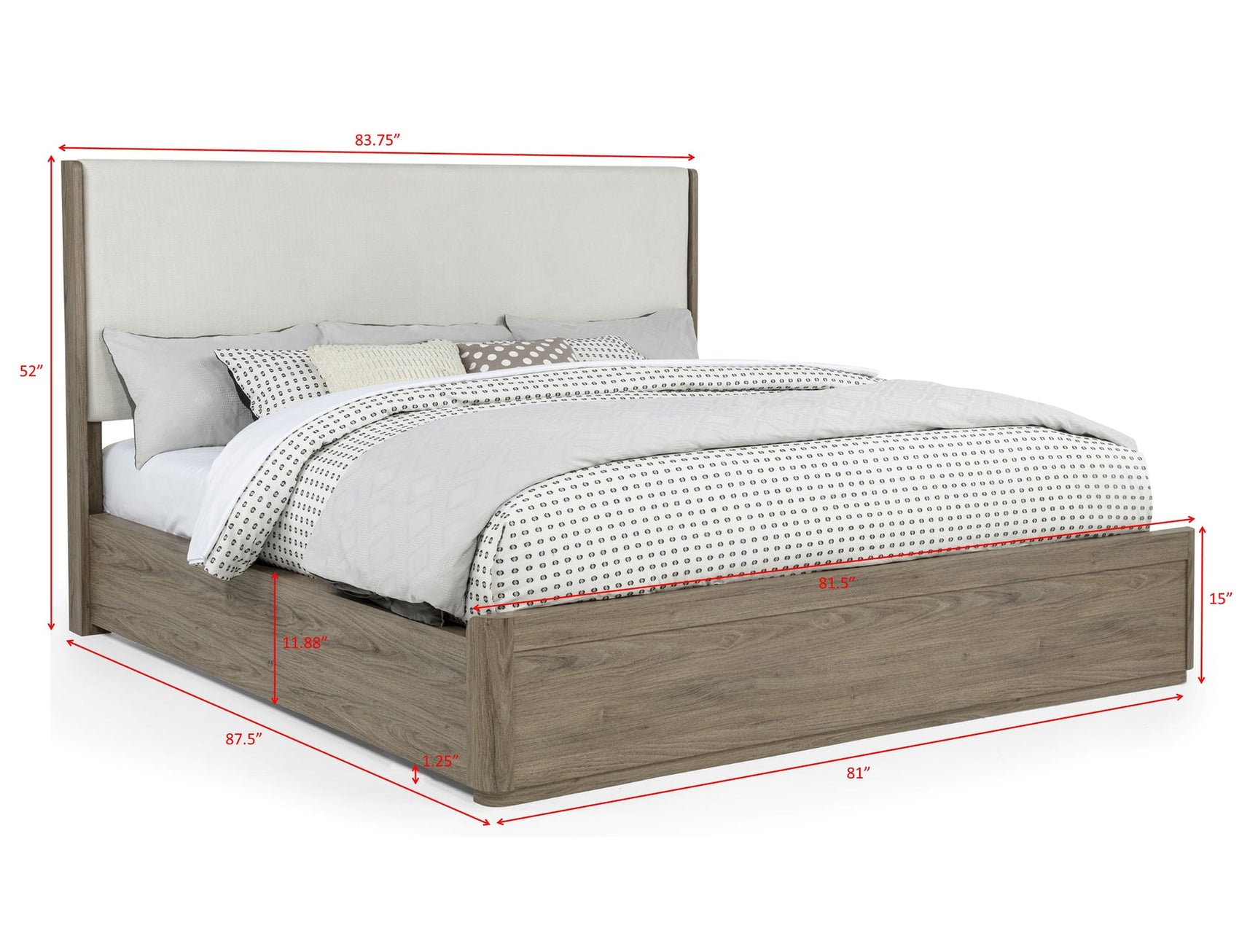 Veranda Gray Upholstered Panel Bedroom Set view 4