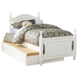 Clementine White Full Platform Bed with Twin Trundle front angle