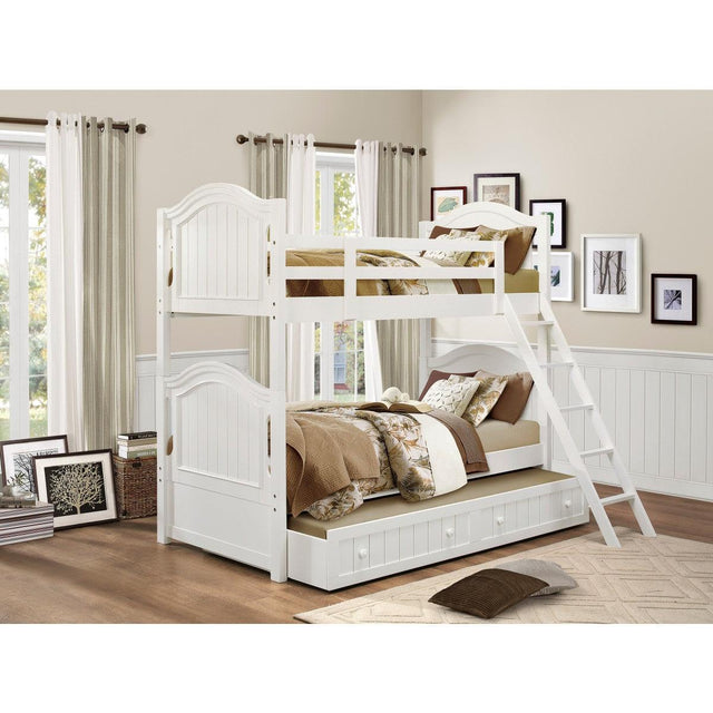 Top-down view showing guard rails and bead-board paneling on Clementine Bunk Bed
