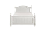 Turned post headboard and footboard with scalloped base detail