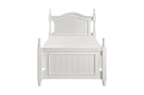 Clementine White Youth Platform Bedroom Set with trundle storage and solid wood construction