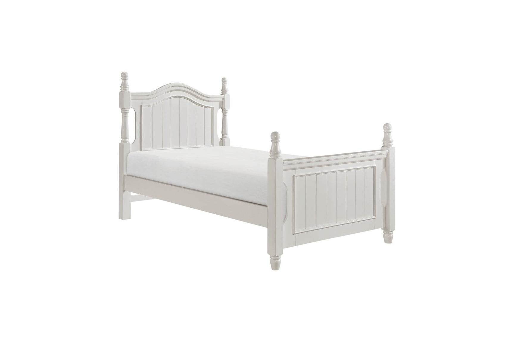 Clementine White Youth Platform Bedroom Set with trundle storage and solid wood construction