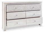 Paxberry dresser drawer open angle with faux laminate lining