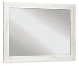 Paxberry Whitewash Bedroom Mirror angled side view showing full-length glass