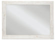 Paxberry Whitewash Bedroom Mirror front view with weathered whitewash frame