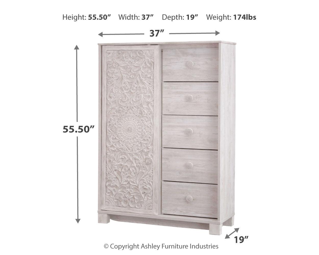 Dimension diagram of Paxberry Dressing Chest
