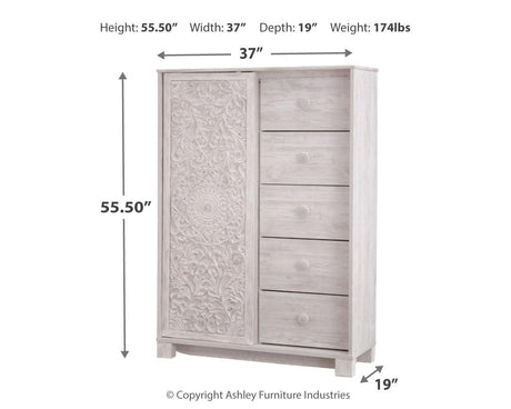 Dimension diagram of Paxberry Dressing Chest
