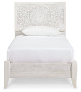 Paxberry Whitewash Twin Panel Bed head-on view